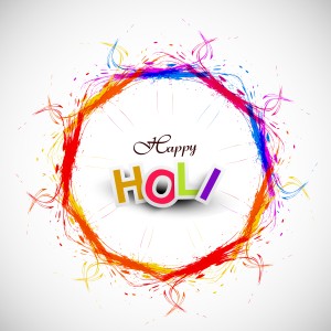 Beautiful grunge circle colorful Indian festival Happy Holi back