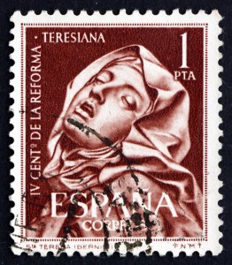 Postage stamp Spain 1962 St. Teresa, by Bernini